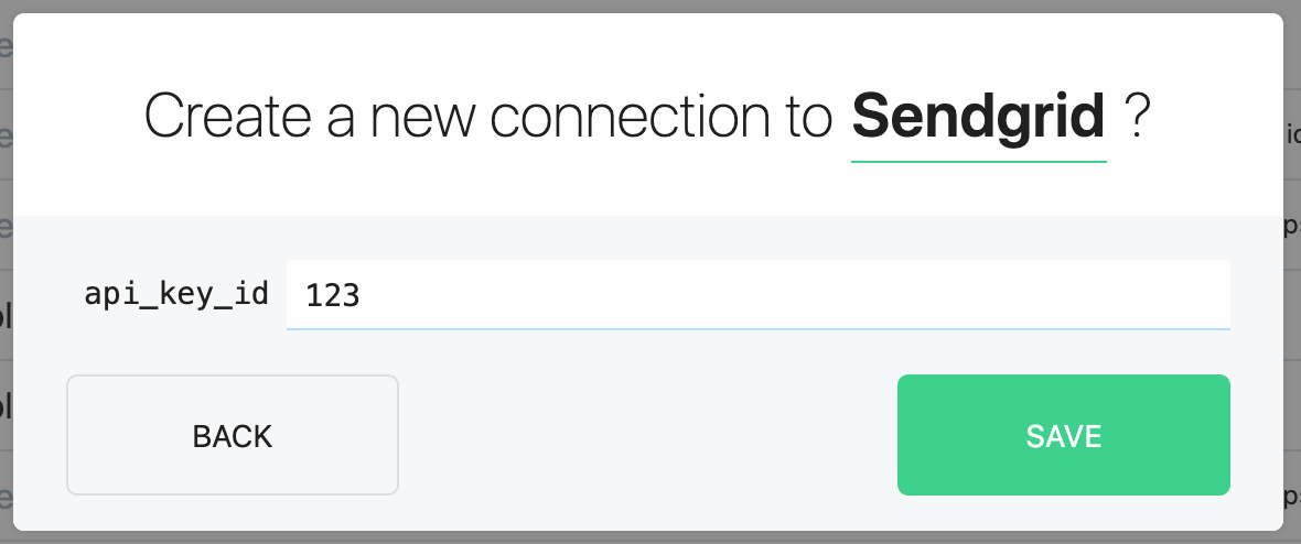 Sendgrid API key form